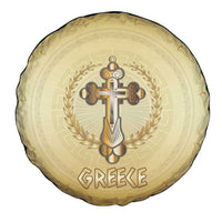Greece Orthodox Cross Spare Tire Cover Ancient Greek Key Gold Heritage