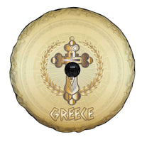 Greece Orthodox Cross Spare Tire Cover Ancient Greek Key Gold Heritage