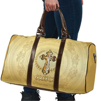 Greece Orthodox Cross Travel Bag Ancient Greek Key Gold Heritage