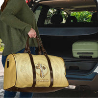 Greece Orthodox Cross Travel Bag Ancient Greek Key Gold Heritage