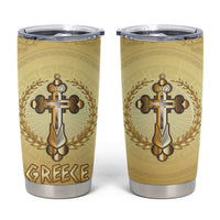 Greece Orthodox Cross Tumbler Cup Ancient Greek Key Gold Heritage