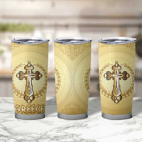Greece Orthodox Cross Tumbler Cup Ancient Greek Key Gold Heritage
