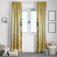 Greece Orthodox Cross Window Curtain Ancient Greek Key Gold Heritage