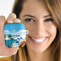 Greece Santorini AirPods Case Greek Island Blue Dome Architecture Art
