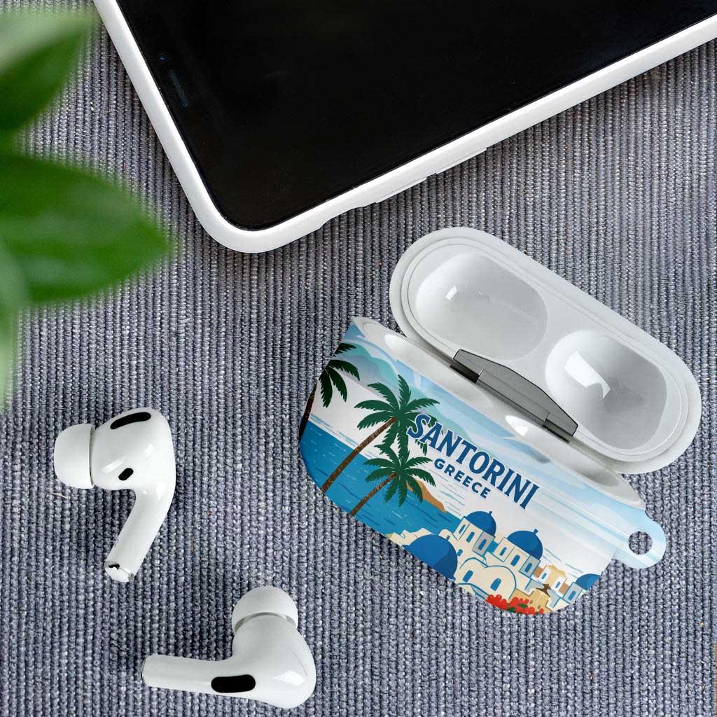 Greece Santorini AirPods Case Greek Island Blue Dome Architecture Art