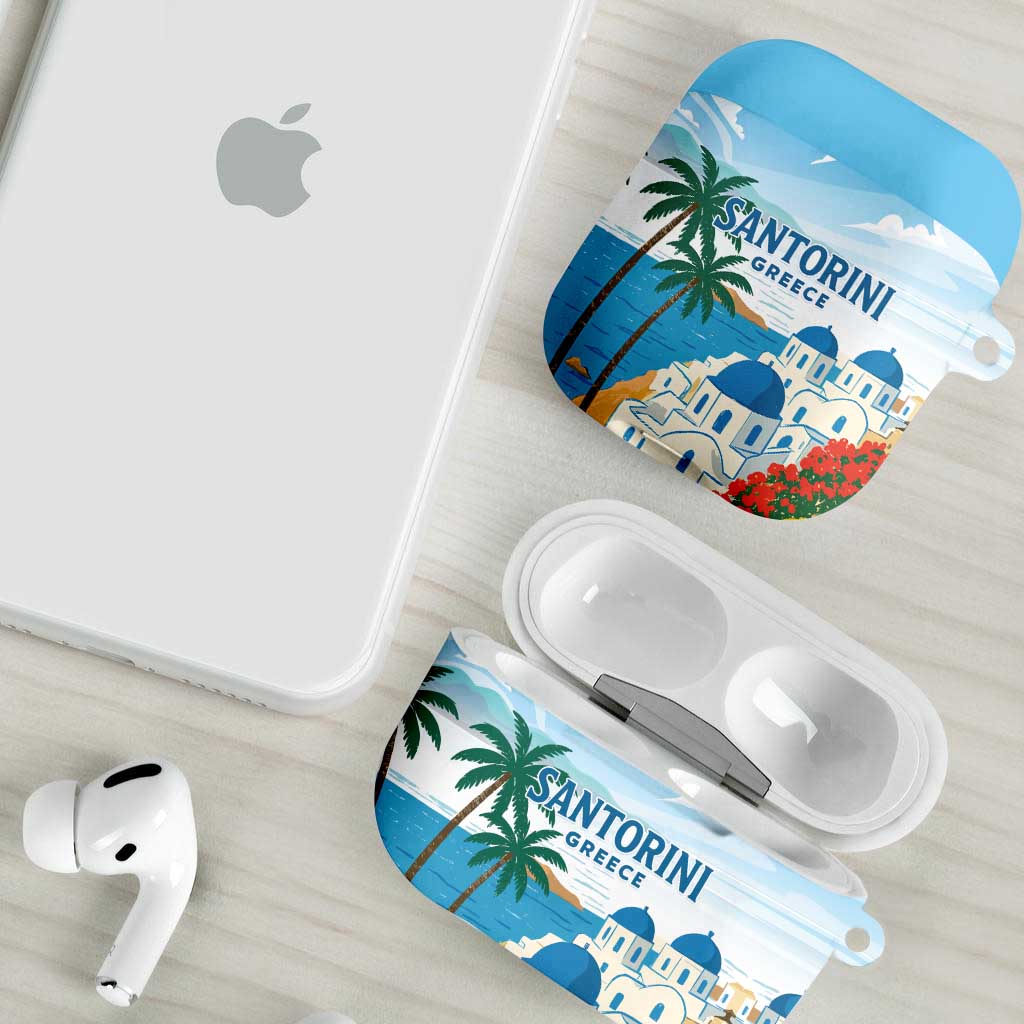 Greece Santorini AirPods Case Greek Island Blue Dome Architecture Art