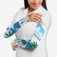 Greece Santorini Personalized Arm Sleeves Greek Island Blue Dome Architecture Art