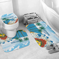 Greece Santorini Bathroom Set Greek Island Blue Dome Architecture Art