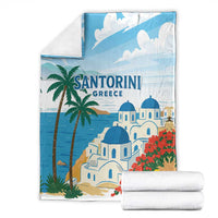 Greece Santorini Blanket Greek Island Blue Dome Architecture Art