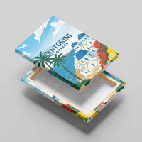 Greece Santorini Canvas Wall Art Greek Island Blue Dome Architecture Art