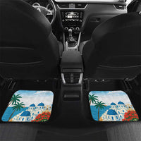 Greece Santorini Personalized Car Mats Greek Island Blue Dome Architecture Art