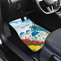 Greece Santorini Personalized Car Mats Greek Island Blue Dome Architecture Art