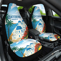 Greece Santorini Car Seat Cover Greek Island Blue Dome Architecture Art