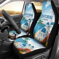 Greece Santorini Car Seat Cover Greek Island Blue Dome Architecture Art