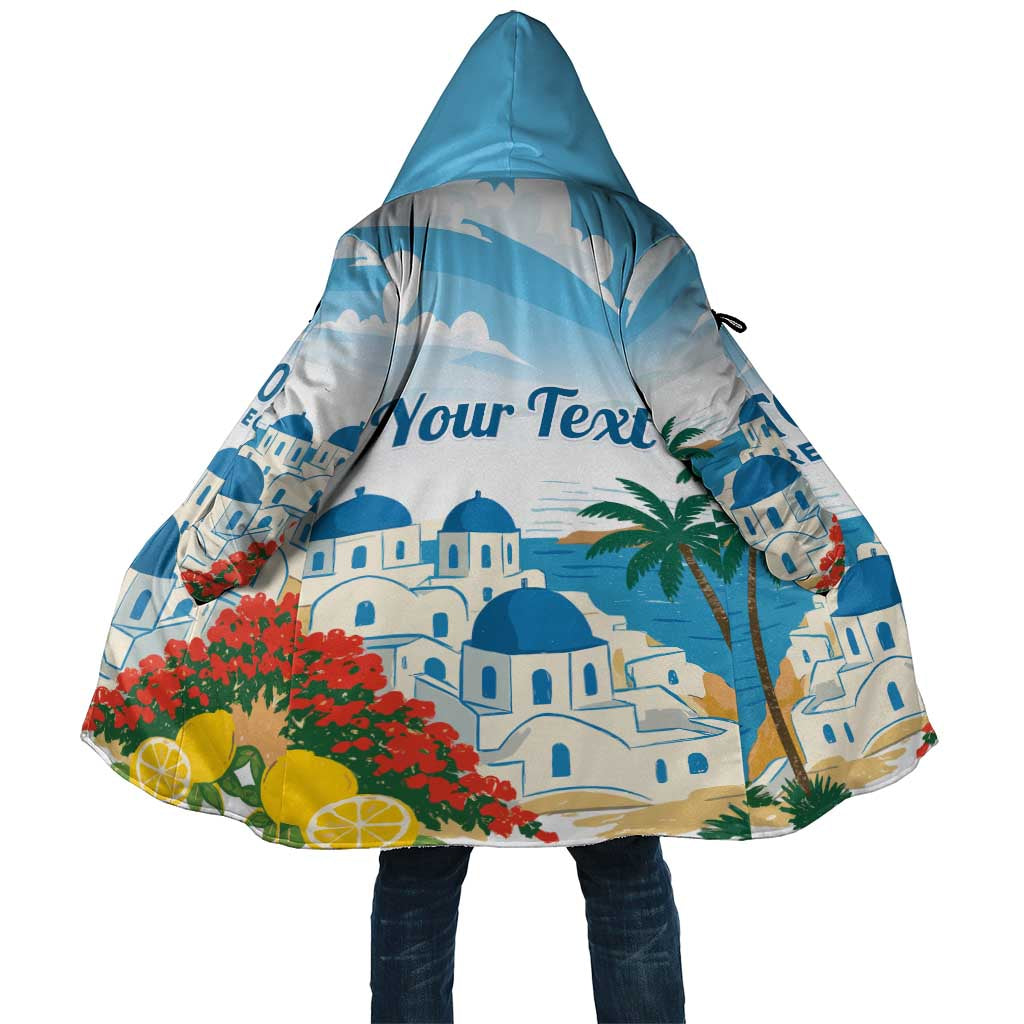Greece Santorini Personalized Cloak Greek Island Blue Dome Architecture Art