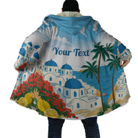 Greece Santorini Personalized Cloak Greek Island Blue Dome Architecture Art