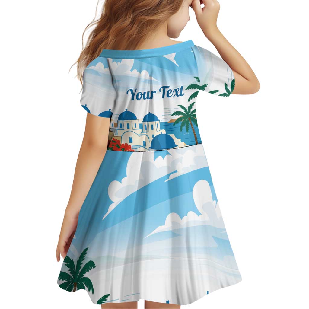 Greece Santorini Personalized Family Matching Summer Maxi Dress and Hawaiian Shirt Greek Island Blue Dome Architecture Art