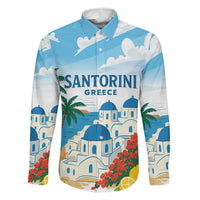 Greece Santorini Personalized Family Matching Tank Maxi Dress and Hawaiian Shirt Greek Island Blue Dome Architecture Art