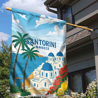 Greece Santorini Garden Flag Greek Island Blue Dome Architecture Art