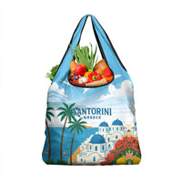 Greece Santorini Grocery Bag Greek Island Blue Dome Architecture Art