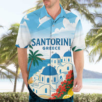 Greece Santorini Personalized Hawaiian Shirt Greek Island Blue Dome Architecture Art