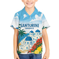 Greece Santorini Personalized Hawaiian Shirt Greek Island Blue Dome Architecture Art