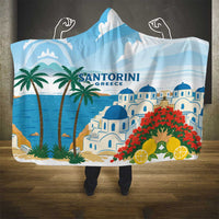 Greece Santorini Hooded Blanket Greek Island Blue Dome Architecture Art