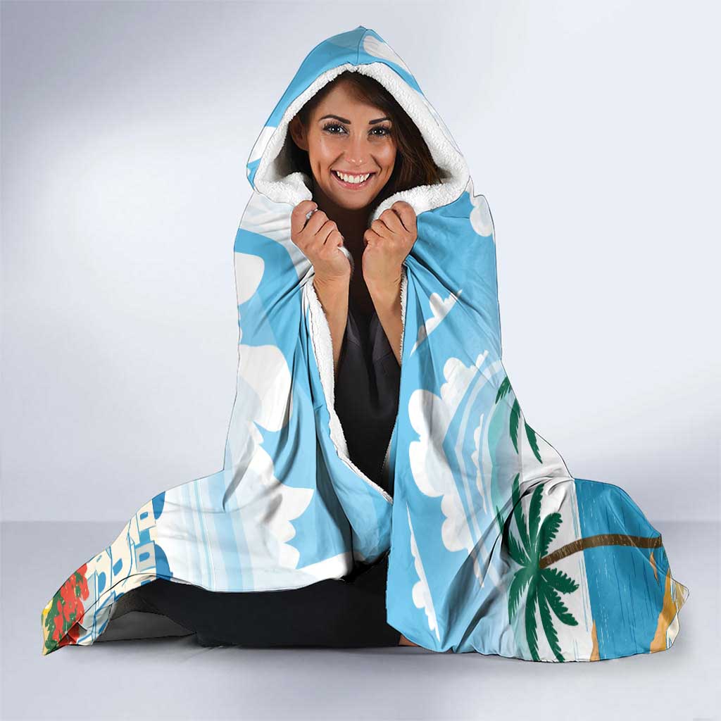 Greece Santorini Hooded Blanket Greek Island Blue Dome Architecture Art