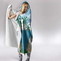 Greece Santorini Hooded Blanket Greek Island Blue Dome Architecture Art