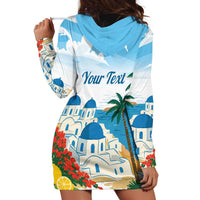 Greece Santorini Personalized Hoodie Dress Greek Island Blue Dome Architecture Art