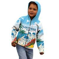Greece Santorini Personalized Kid Hoodie Greek Island Blue Dome Architecture Art