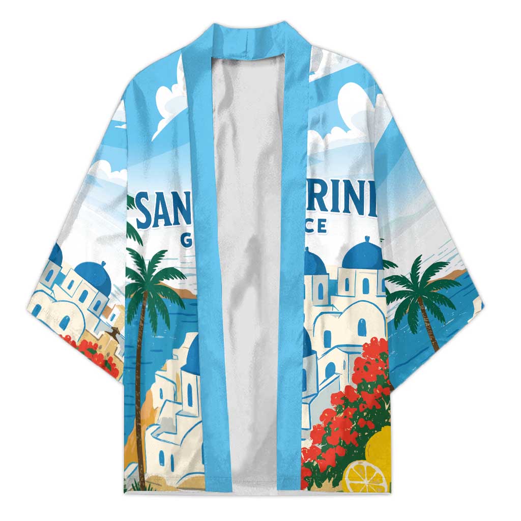 Greece Santorini Personalized Kimono Greek Island Blue Dome Architecture Art