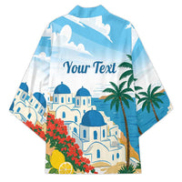 Greece Santorini Personalized Kimono Greek Island Blue Dome Architecture Art
