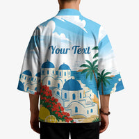 Greece Santorini Personalized Kimono Greek Island Blue Dome Architecture Art