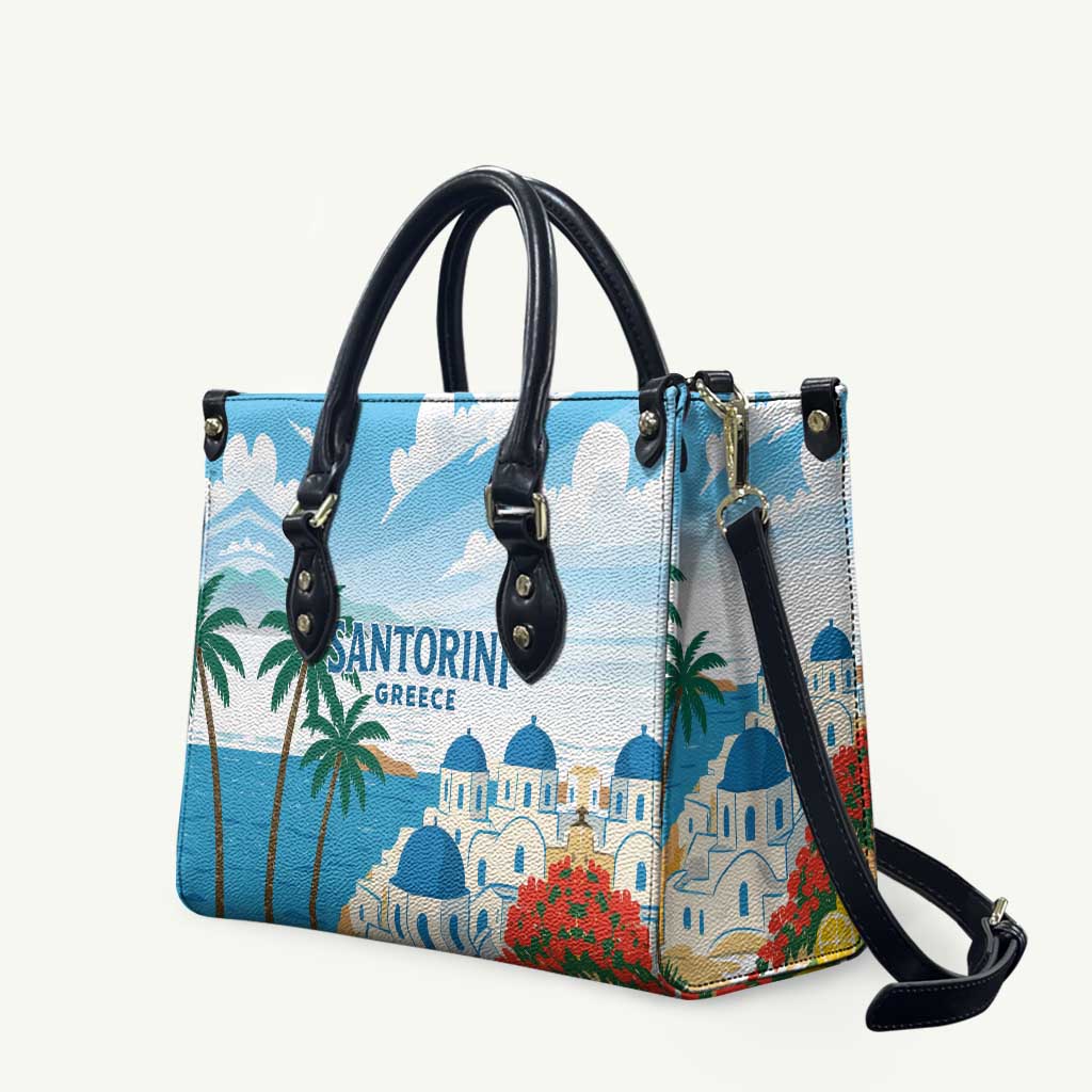 Greece Santorini Leather Bag Greek Island Blue Dome Architecture Art