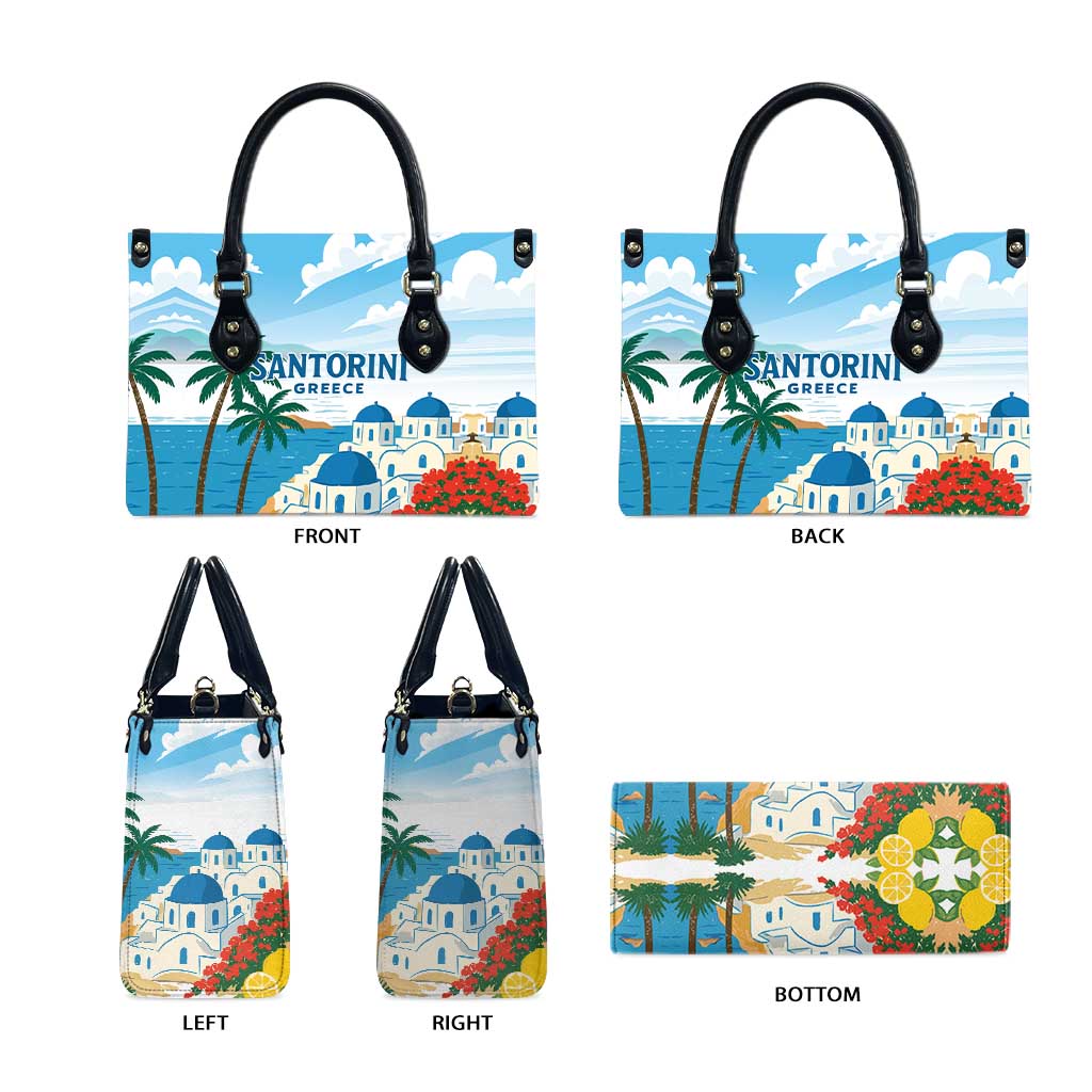 Greece Santorini Leather Bag Greek Island Blue Dome Architecture Art