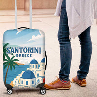 Greece Santorini Luggage Cover Greek Island Blue Dome Architecture Art