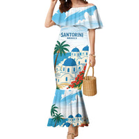 Greece Santorini Personalized Mermaid Dress Greek Island Blue Dome Architecture Art