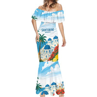 Greece Santorini Personalized Mermaid Dress Greek Island Blue Dome Architecture Art