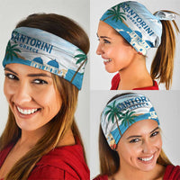 Greece Santorini Neck Gaiter Greek Island Blue Dome Architecture Art