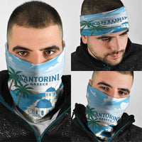 Greece Santorini Neck Gaiter Greek Island Blue Dome Architecture Art