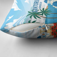 Greece Santorini Pillow Cover Greek Island Blue Dome Architecture Art