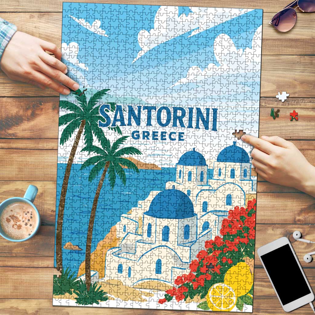 Greece Santorini Puzzle Greek Island Blue Dome Architecture Art