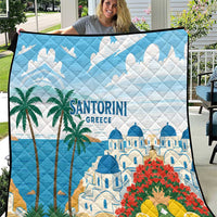 Greece Santorini Quilt Greek Island Blue Dome Architecture Art