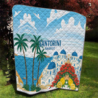 Greece Santorini Quilt Greek Island Blue Dome Architecture Art