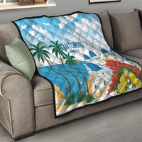 Greece Santorini Quilt Greek Island Blue Dome Architecture Art