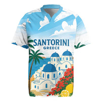 Greece Santorini Personalized Rugby Jersey Greek Island Blue Dome Architecture Art