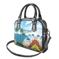 Greece Santorini Shoulder Handbag Greek Island Blue Dome Architecture Art