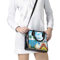 Greece Santorini Shoulder Handbag Greek Island Blue Dome Architecture Art