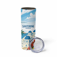 Greece Santorini Personalized Skinny Tumbler Greek Island Blue Dome Architecture Art